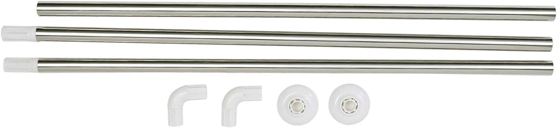 Adjustable U-Shaped Steel Shower Curtain Rod - Silver