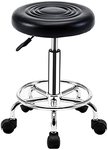 Work Stool Round Rolling Stools Vanity Chair Salon Heavy Duty Hydraulic For Shop Guitar Lab Tattoo Workbench Medical Adjustable Swivel Stool Chair for Salon Massage Tattoo Home Office
