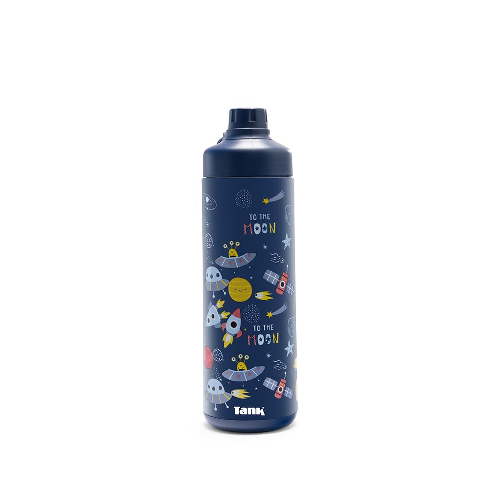 Tank Mini Super Cool 650ml Bottle Vibrant Space Design, BPA-Free, Insulated, Leakproof - Space Design