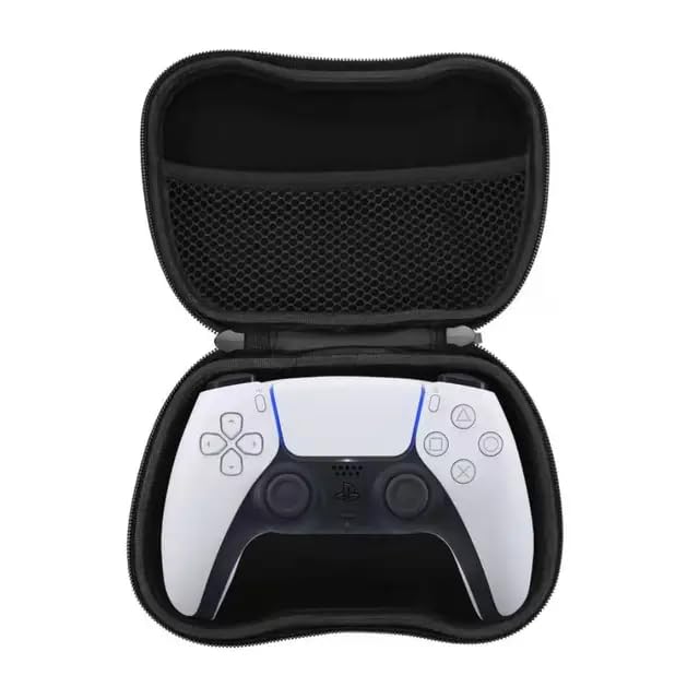 Protective Case Compatible with Xbox & PlayStation Controllers - Shockproof Travel Storage Bag with Zipper and Mesh Pocket (White)