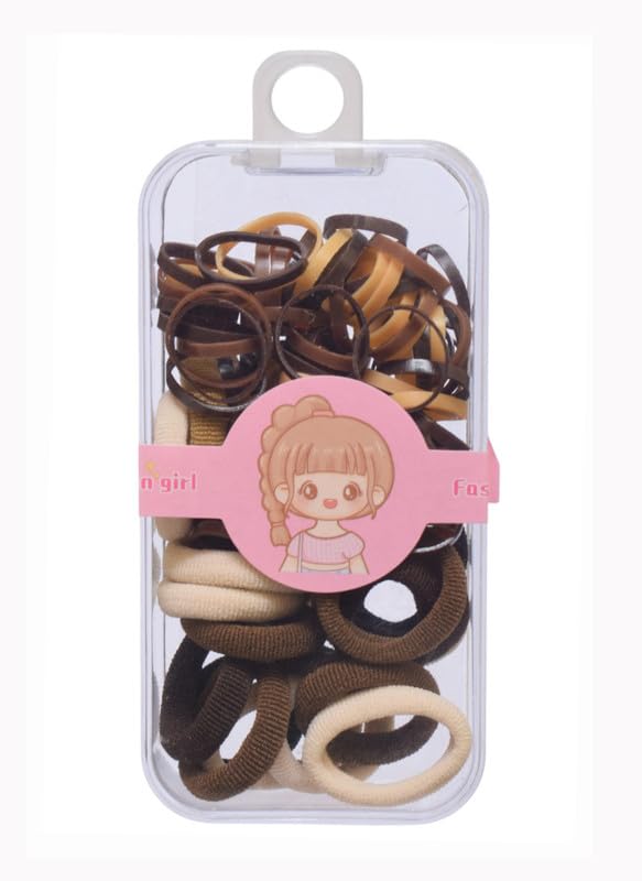 Daphne Pack Of Hair Tie For Girls - Brown Biege