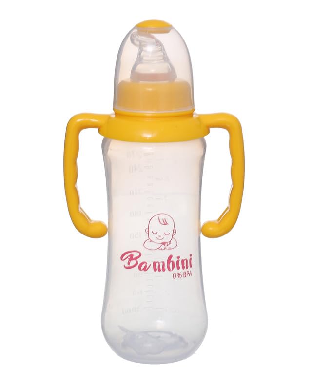 Baby Feeding Bottle With Handle 270 ML, Yellow DR-A-505