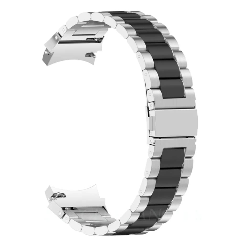 Dado Solid Curved Stainless Steel Watch band compatible with Samsung Galaxy Watch 6 Classic | 6 | 5 Pro | 5 | 4 Classic | 4, No gap Metal Watch Strap