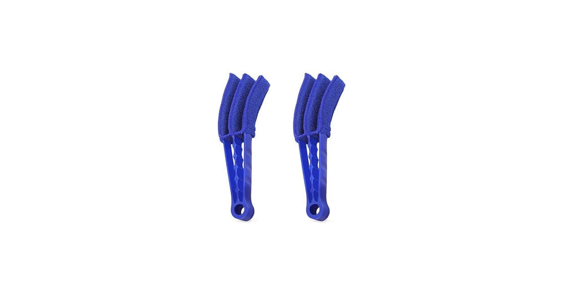 Cleaning brush Microfiber Removable Washable Cleaning Brush Clip Household Duster Window Leaves Blinds Cleaner Brushes Tool clean (2pcs, blue)
