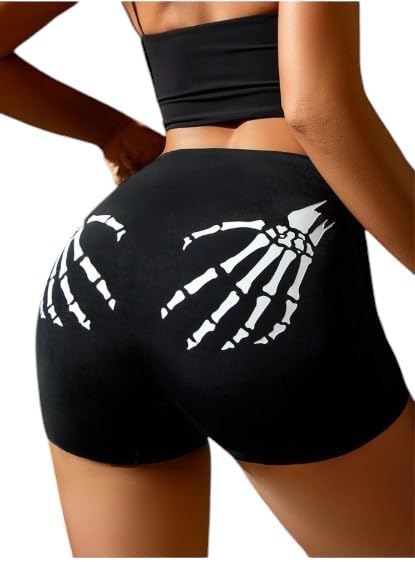 MIZA Womens High Waist Shorts Printed Sports Shorts Home Gym Lounge Shorts