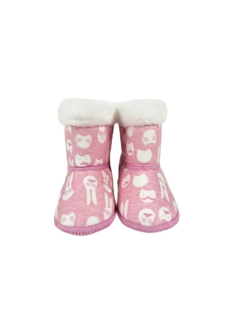 T A L 7A New Born Baby Bootie Shoes With Fur For Boys & Girls printed multicolor Booties First Walking Shoes, -2, 3 Kids UK