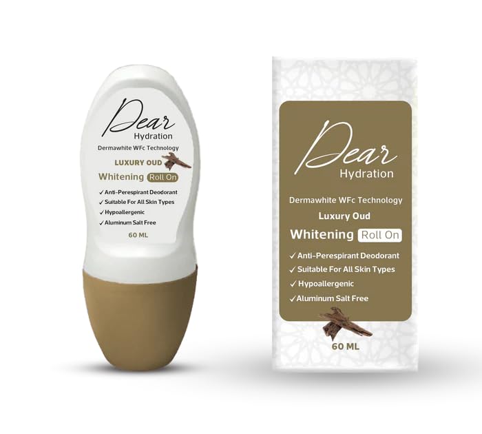 Dear Hydration Premium Oud Whitening Roll-On, Anti-Perspirant, Free of Aluminum Salts, Suitable for All Skin Types, 60 ml