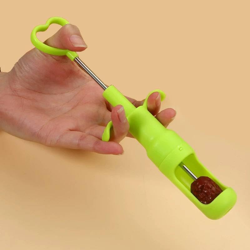 Kitchen Date Pitter Tool, Green, Plastic, Handheld Red Date Cutter, Slicer for Jujube, Chinese Red Dates