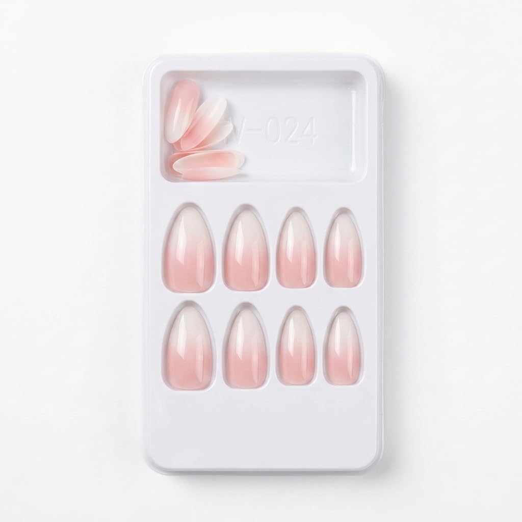 Catch Up Press On Nails for Women and Girls, Reusable Stick On False Nails Set, Glossy Full Cover Artificial Nails with Adhesive Tabs, Easy Apply No Damage Nail Kit for Daily and Party Use