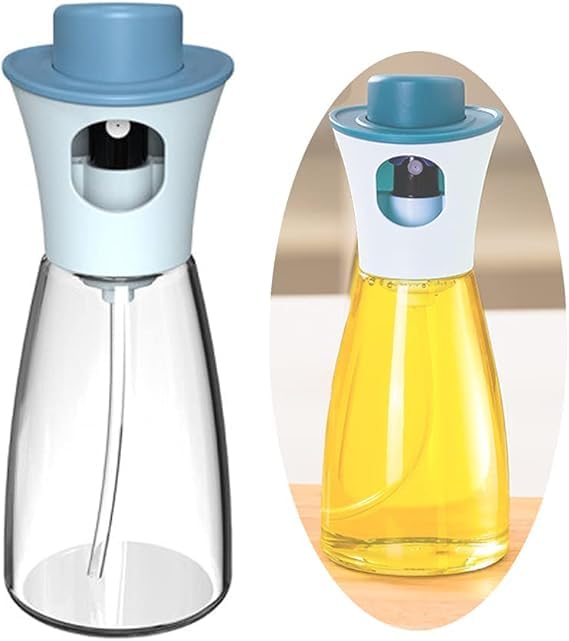 Kitchen Essentials Oil Sprayer for Cooking, 180ml Sprayer Dispenser, Multi-Purpose Glass Spray, Olive Oil Sprayer For Salad, BBQ, Kitchen Baking, Roasting, Multicolor Glass (Blue)