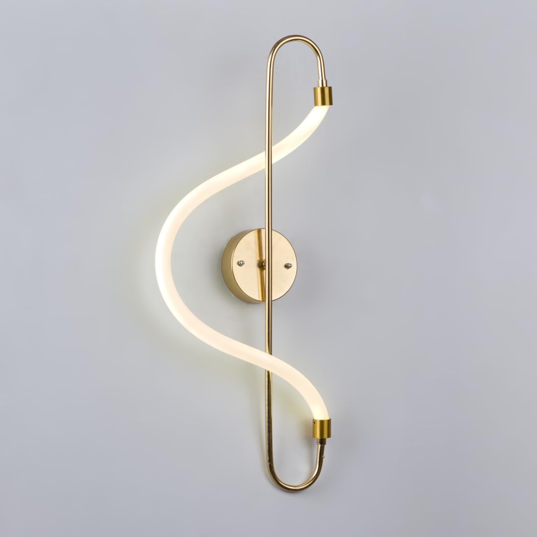 Nagafa Shop LWG9021 Rozy LED Wall Lamp, 60 cm x 23 cm Size, Gold