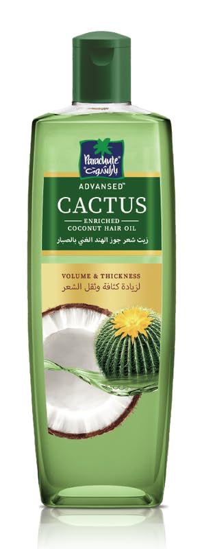 PARACHUTE ADVANSED CACTUS HAIR OIL 300ML | Boost Volume and Thickness | Enriched With Natural Coconut Oil | Contains 0% Parabens Silicones and Sulphate