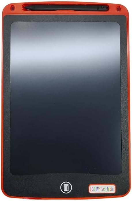 LCD Writing Tablet, 10 Inch Electronic Drawing Board, Interactive Educational Chalkboard with Erase Button (Red)