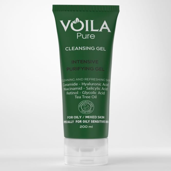 Viola Pure Deep Cleansing Gel Effective Formula For Clear And Fresh Skin Ideal For Oily And Sensitive Skin - 200ml