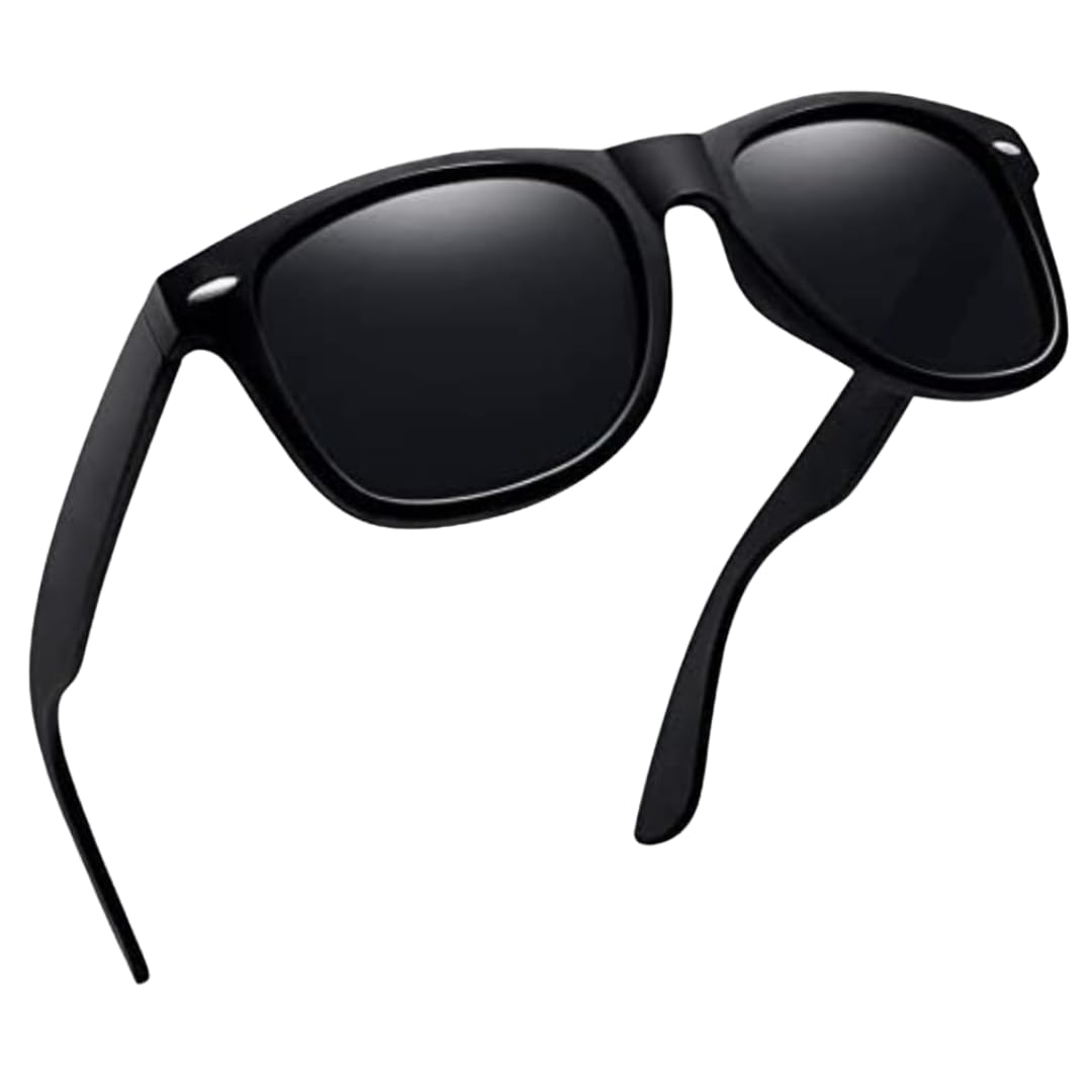 Classic Black Brown Sunglasses - Dark Lens Rectangular - UV Protection