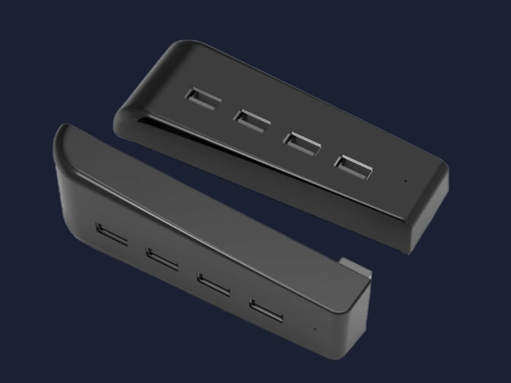 ANKHGIFTSHOP PS5 USB Hub Expansion Adapter, 4-Port USB 2.0, Black