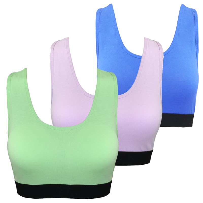 Lasso Womens Set Of 3 Pieces Soft Bra Padded Support Comfort Active Bra (pack of 1)