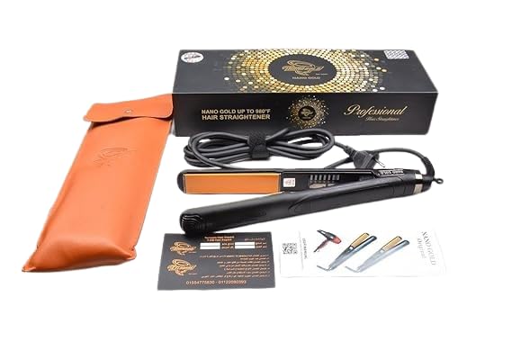 Nano Gold Hair Straightener with Balanced Heating Technology & Gold Layer for Deep Straightening, Instant Smoothing & All-Around Protection for All Hair Types with Quick Heating Glide Plates