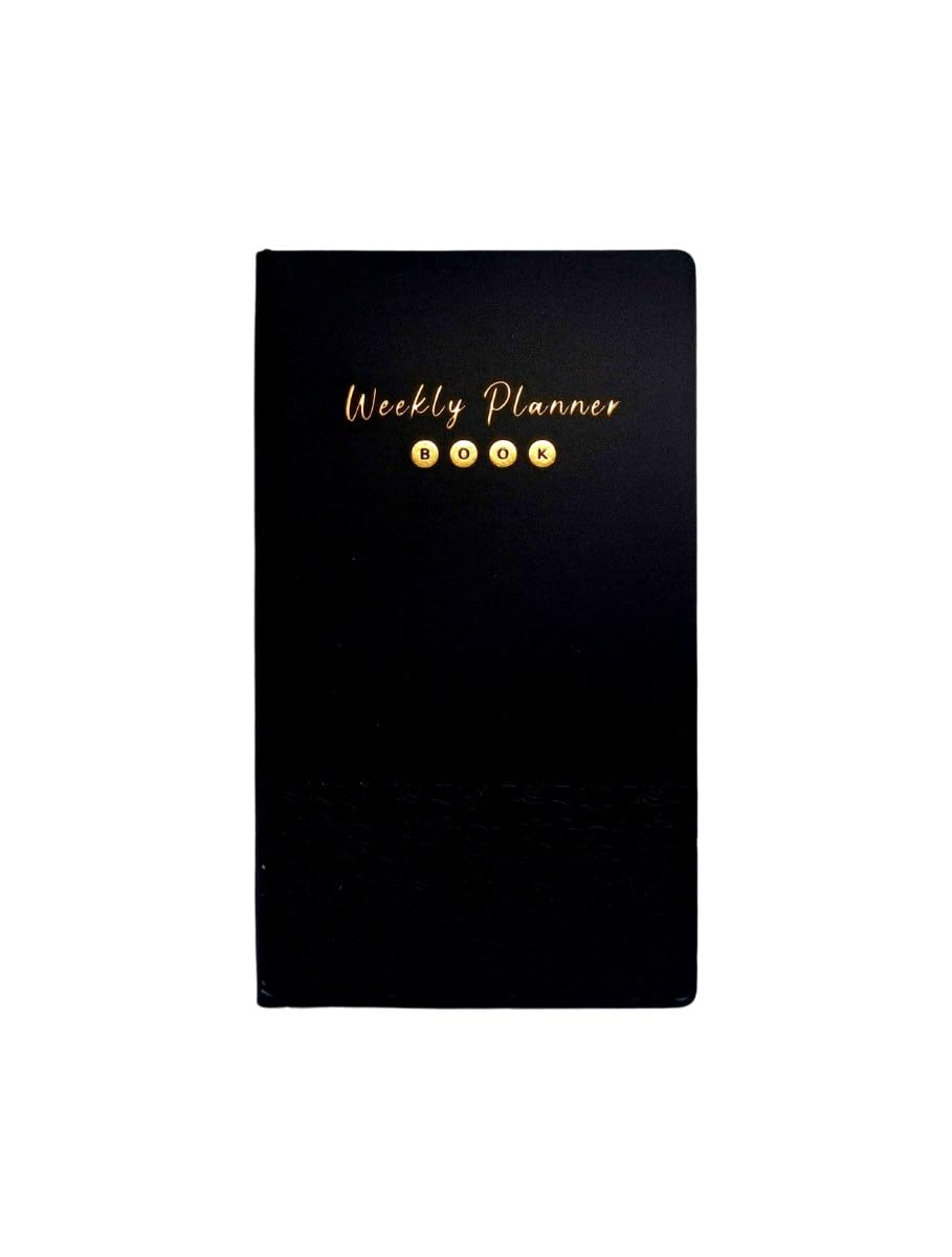 S and A No. 7-6024 Weekly Appointment Organizer Notebook with Leather Soft Cover, 8.5 cm x 15.5 cm Size