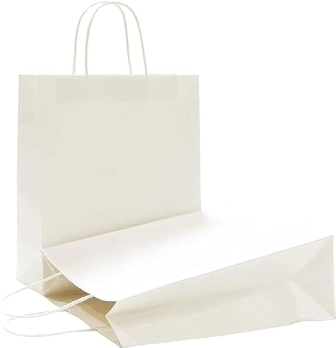 25 white kraft Paper Bags size 32 * 16 * 34 Used in Gift wrapping, Shopping, Merchandise, Retail, Party, with Handles Bulk, 100% Recyclable Paper