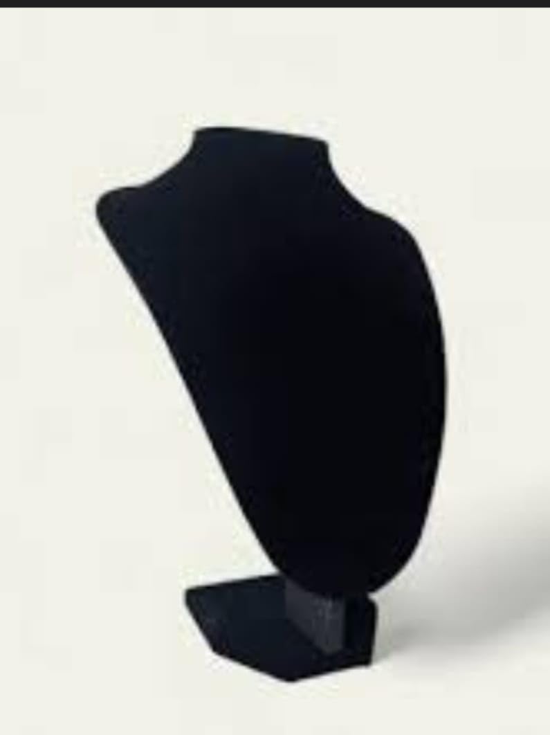 Necklace Jewelry Display Stand, Black, Velvet, Half Statue, 15x22cm