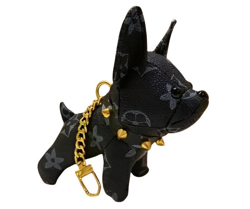 Synthetic leather series - Dog key made of beautiful leather, French bulldog keychain, creative PU leather, cute animal keychain, family friend, partner gift