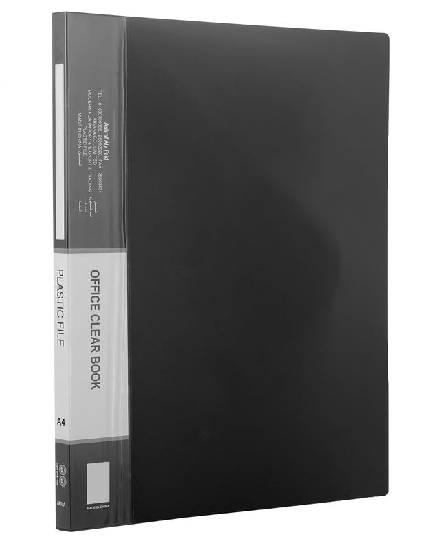 3A AK40A Plastic Document Book 40 Pockets A4 - Black