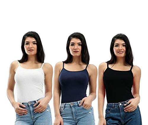 Dice Sleeveless Tank Top Cotton - Set of 3 - For Women