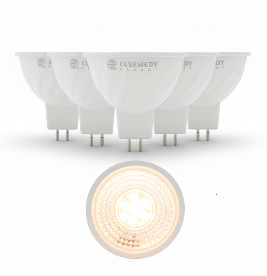 Pack of 5 Premium LED Spot MR16 GU5.3 Fork Base | 5W Bulb | 5 Years Warranty | | Warm Light 3000K | Replaces 50W Halogen | OSRAM Chip | 450 Lumen | A+ Energy | 25,000 Hours | for Office, Garden, Home