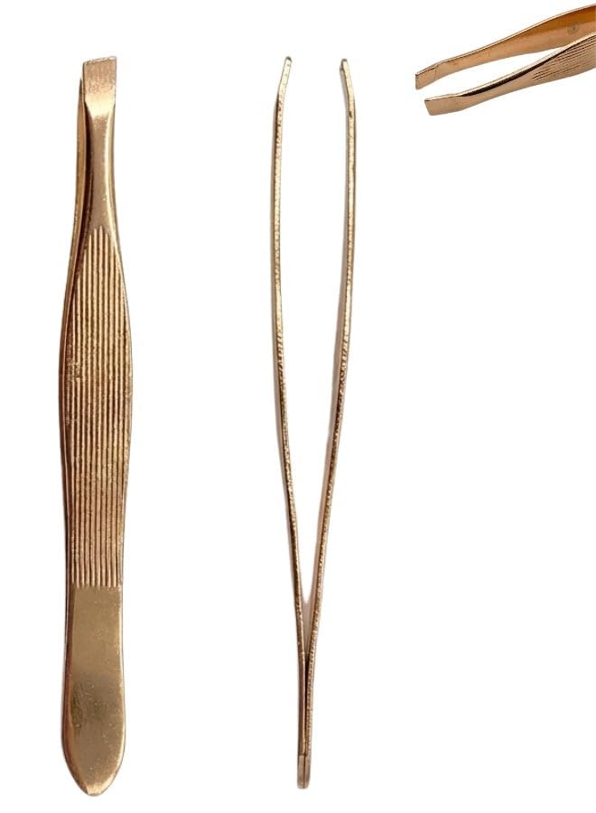 Salon-Quality Tweezers – Straight Tip Eyebrow Grooming Tool for Fine and Thick Hair