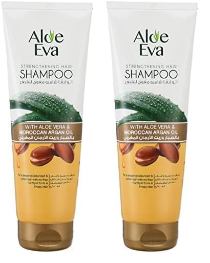 Aloe Eva strengthening hair shampoo with aloe vera and moroccan argan oil - 230 ml (Pack of 2)