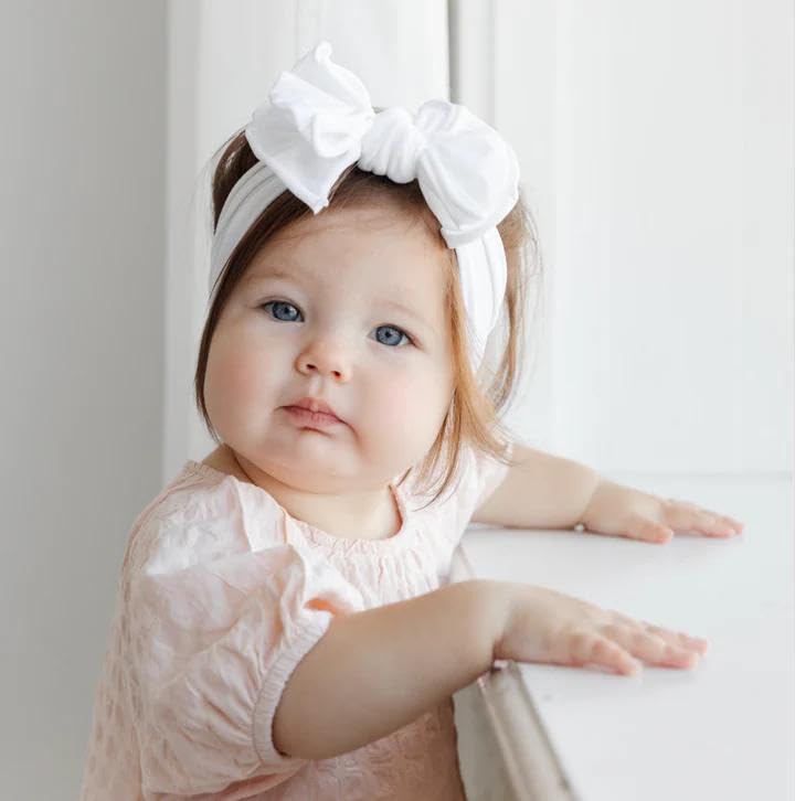 White Hair Bow for Kids with Big Bow, Hair Accessory for Kids, Elegant Head Decoration for Special Occasions