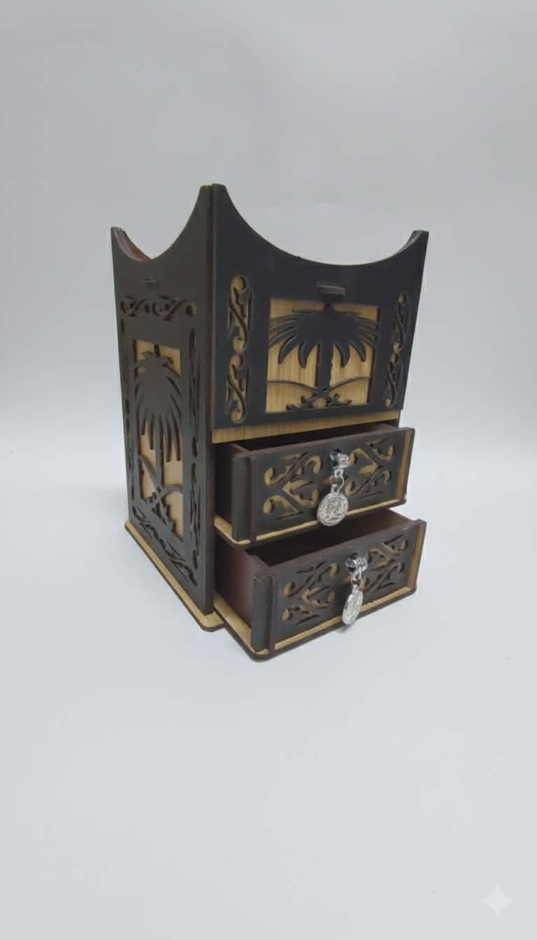 Wood Incense Burner for Home Fumigation with a Drawer