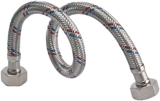 Stainless Steel Flexible Water Heater Connection Hose – Heavy Duty Heater Connection with Brass Fittings – Flexible Water Hose for Bathroom & Kitchen – Easy to Install and Corrosion Resistant (10cm)
