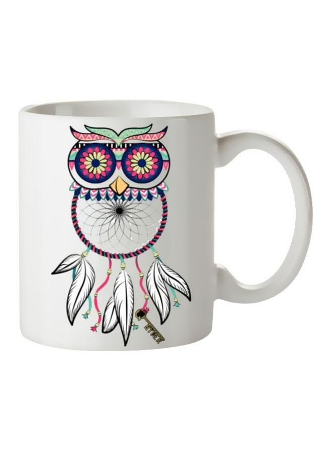 JM MUG Dream Catcher Printed Coffee Mug White/Blue/Pink Standard