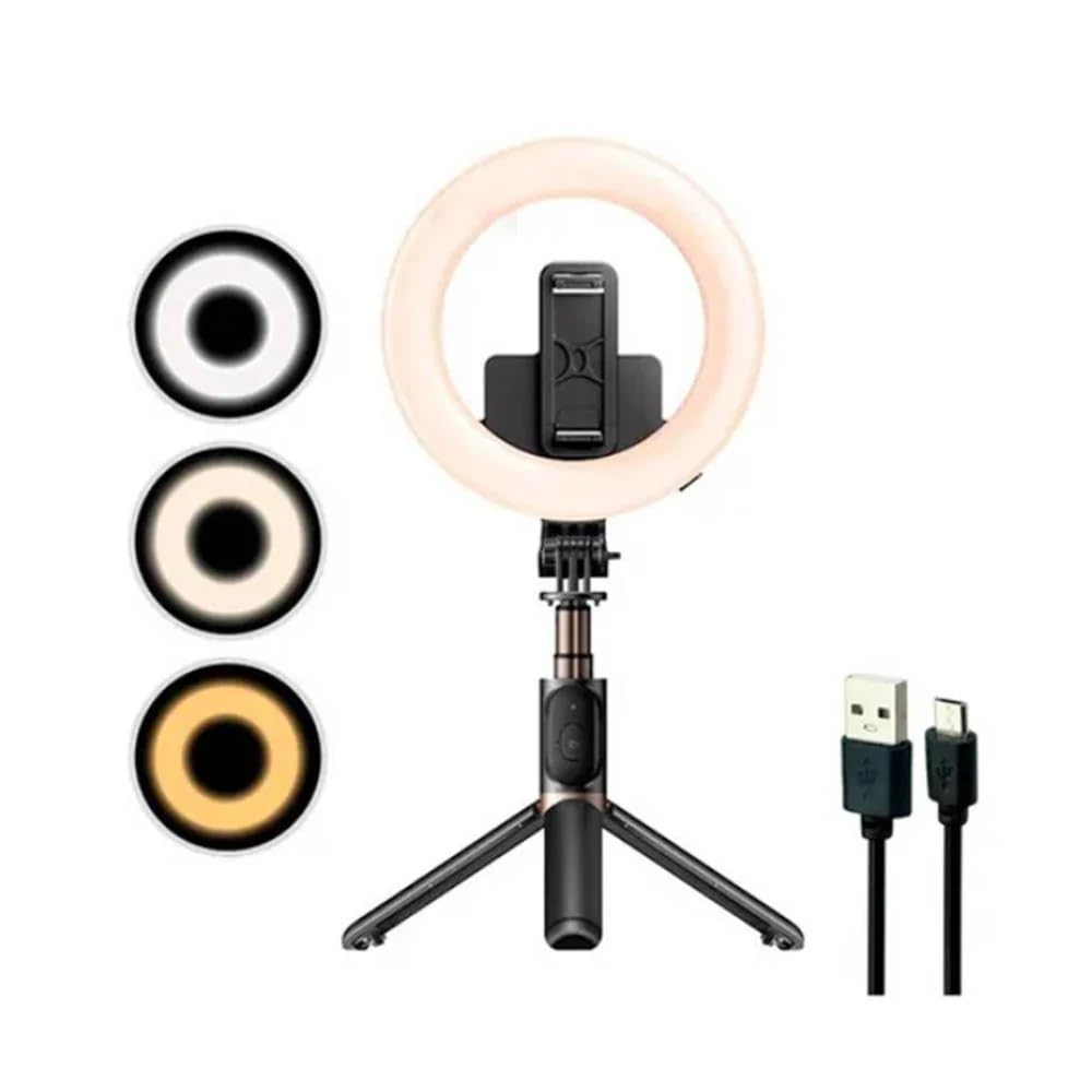 YESIDO SF12 Portable Bluetooth Remote Control Telescopic Phone Holder Tripod Selfie Stick with Ring Fill Light | HighEnd