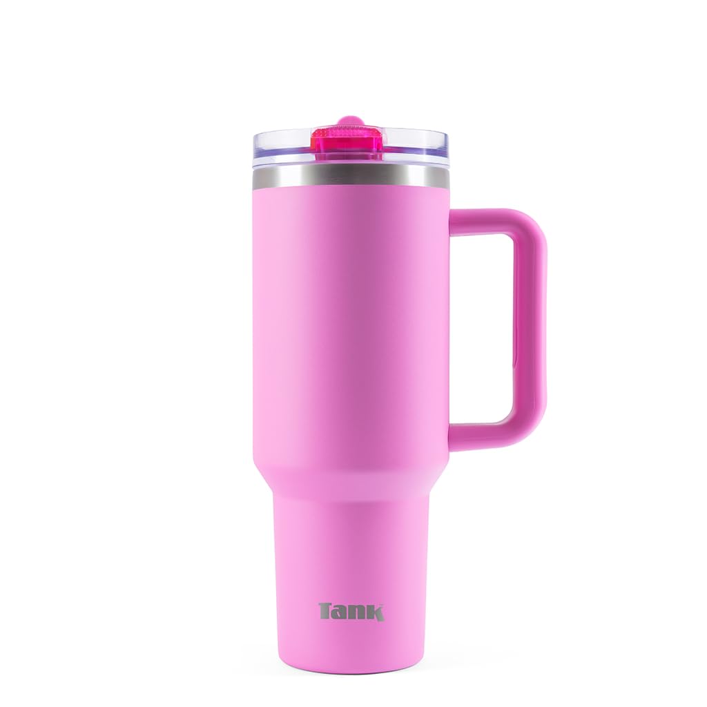 Tank Quencher, 1200ml, Stainless Steel Bottle, BPA free, Insulated, Leakproof - Hot Pink