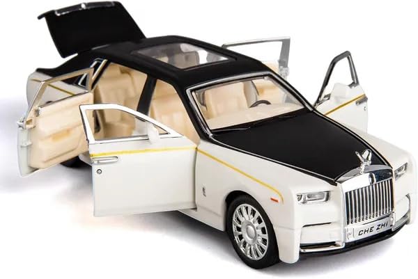 Sport Car - Die-cast Alloy (Rolls-Royce Phantom Car, White Inlaid Black - 1:24)