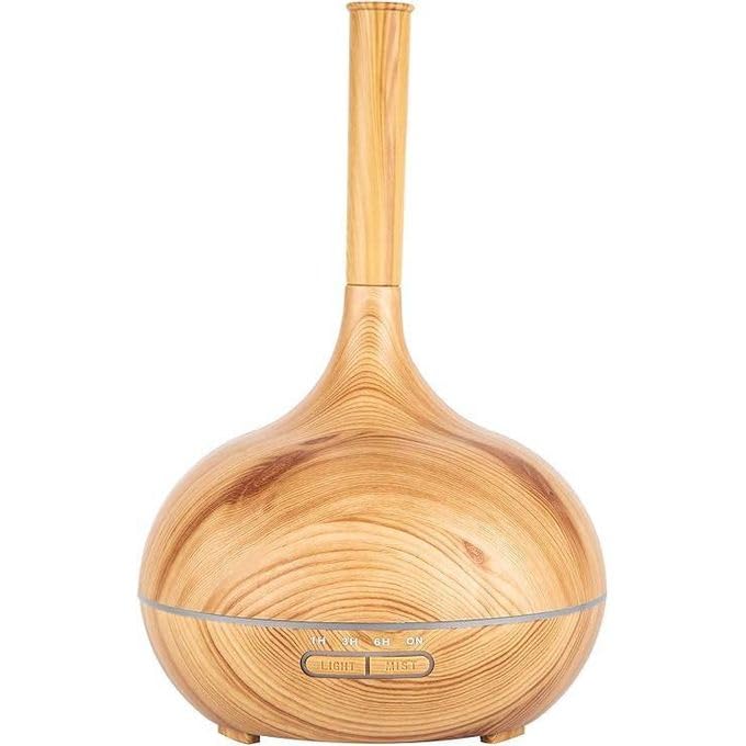 Premium Wood Diffuser for Humidification and Aroma Diffuser – LED Light & Timer – Ultimate Quiet for Modern Spaces