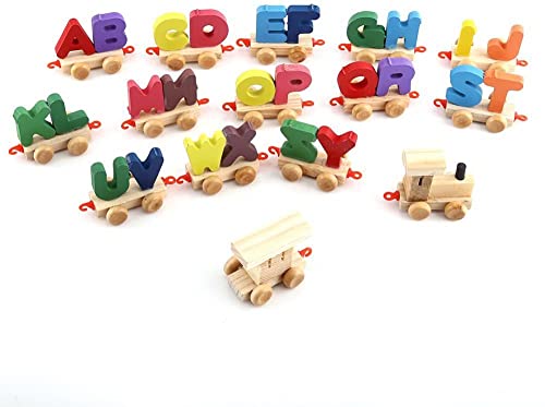 Fashionable Colorful Wooden Letters Train Educational Alphabetical Assemble Toy Set Plaything13708_ with two years guarantee of satisfaction and quality