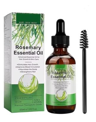 Rosemary Oil - Organic Hair Growth Solution 60ml, Enriched with Pure Essential Ingredients to Nourish and Stimulate Hair Growth, Safe for All Ages
