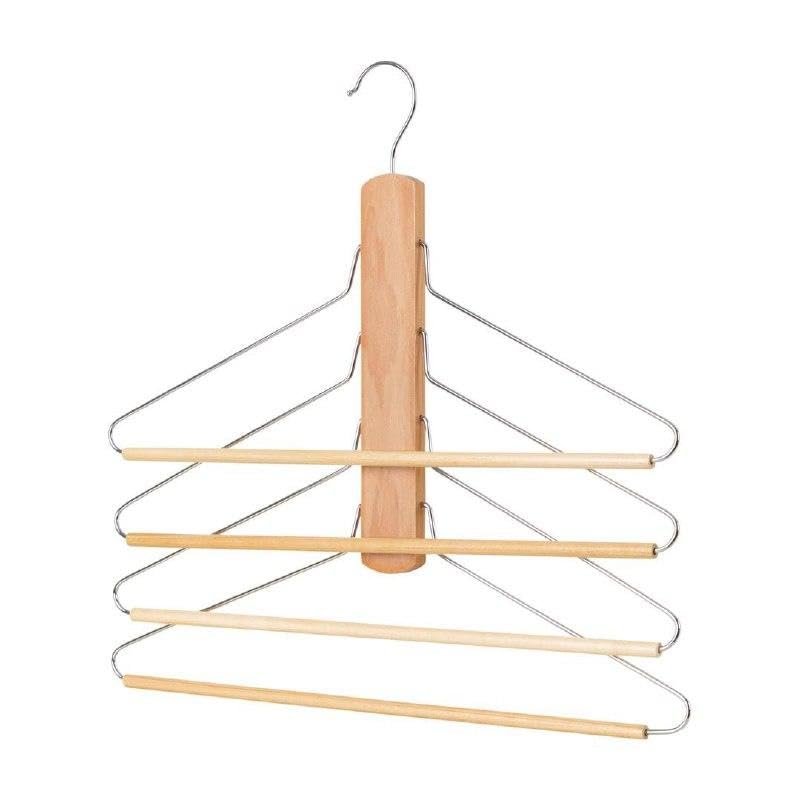 Organizer - Premium Quality Wooden Pants Holder with Four Levels Designed to Maximize Vertical Storage Space Keeps Clothing Items Neatly Arranged and Easily Visible for Quick Daily Selection
