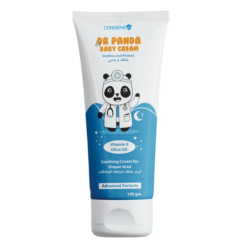 Dr. Panda Baby Cream, Soothing Diaper Area Cream with Vitamin E and Olive Oil, 100g Nappy Rash