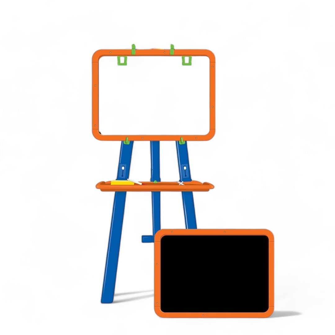 8in1 Astronaut Easel, Chalk & White Board, Magnetic ABC, 123, Wipe & Write Sheet (Multicolor)