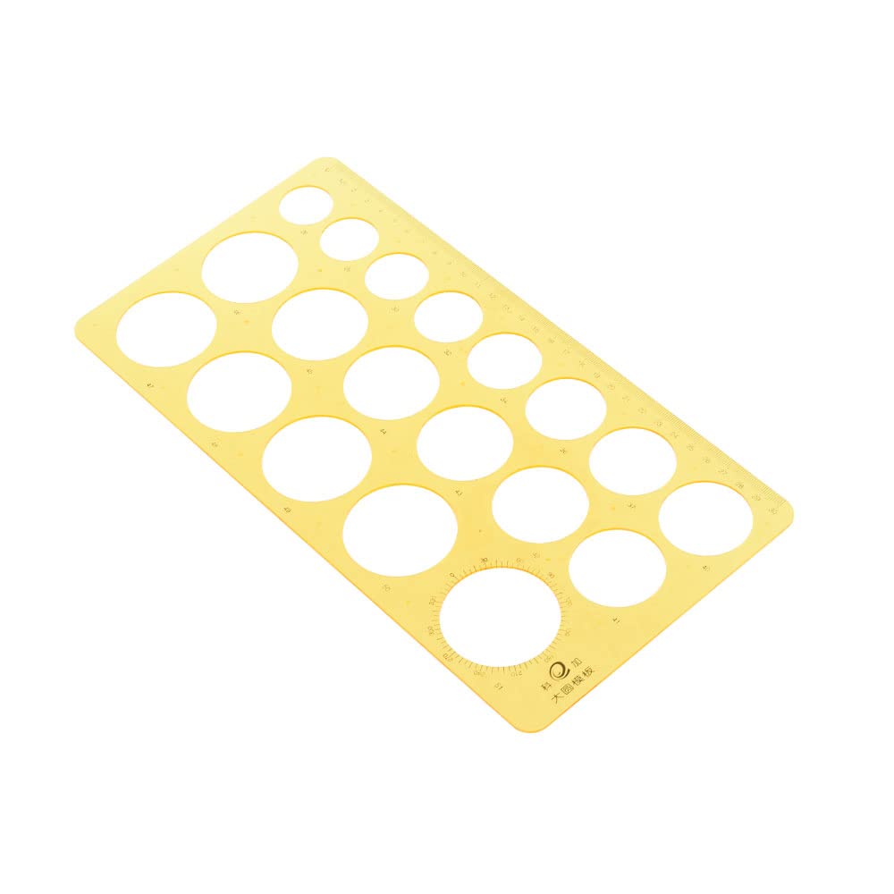 kj-009 circle plastic ruler 30cm - clear yellow