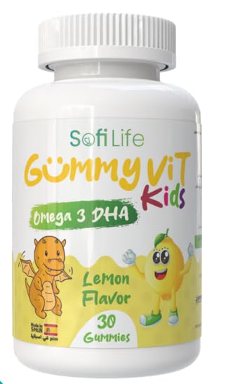 GummyVit Kids Omega-3 DHA Gummies with Choline & Vitamins – Cognitive & Brain Support – Lemon Flavor – 30 Count