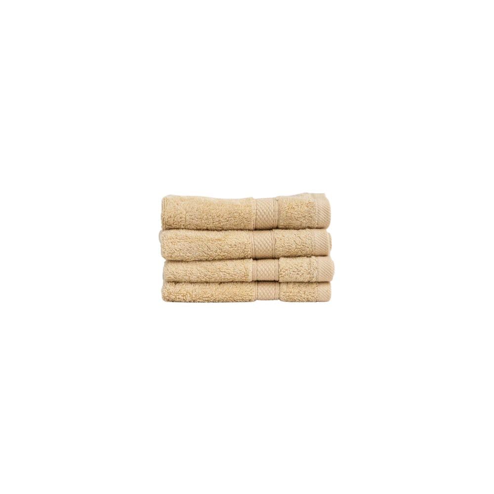ariika Seinna hand towel Beige (set of 4) 33x33 cm - Made out of 100% Giza 86 Egyptian Cotton, highly tensile double yarn for softness and durability.