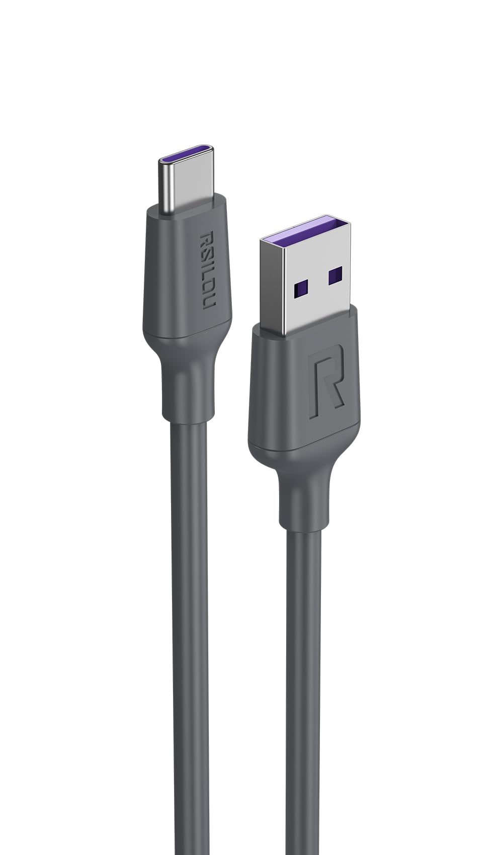 Rsilou R2029 USB-A to Type-C Fast Charging and data Cable, 120W, 1.2M, 6A Silicone Cable, High Durability, Tin Plated Copper, TPE Wires speed 480Mbps, Tangle free, 1 Year Local Warranty (black)