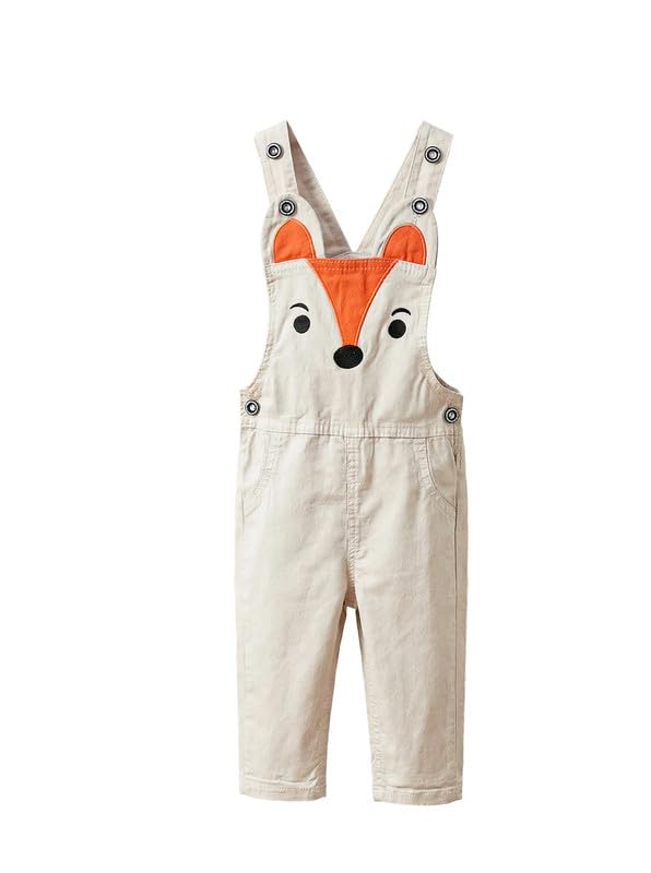 My Baby Boys Gabardine Salopette with Fox Embroidery