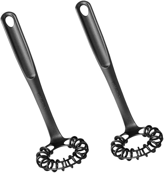 2 PCS Heat-Resistant Teflon Spiral Egg Beater – Non-Stick Kitchen Whisk for Eggs, Coffee, Sauces, and Batter – Lightweight Hand Mixer, Easy to Clean, Durable Cooking Utensils
